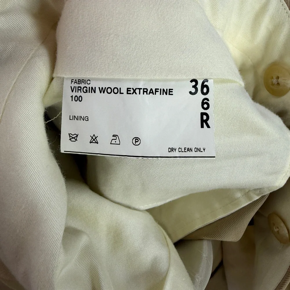 Polo Ralph Lauren Dress Pants Mens 34x28 Tan Pleated Virgin Wool Made in Italy